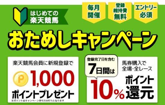 楽天競馬お試しキャンペーン