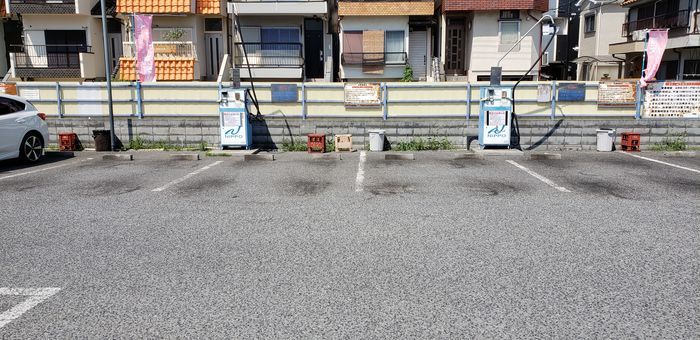 洗車場の拭き取り場