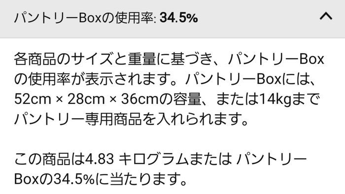 パントリーBoxの使用率