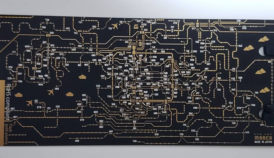 関西の路線図が描かれた栞